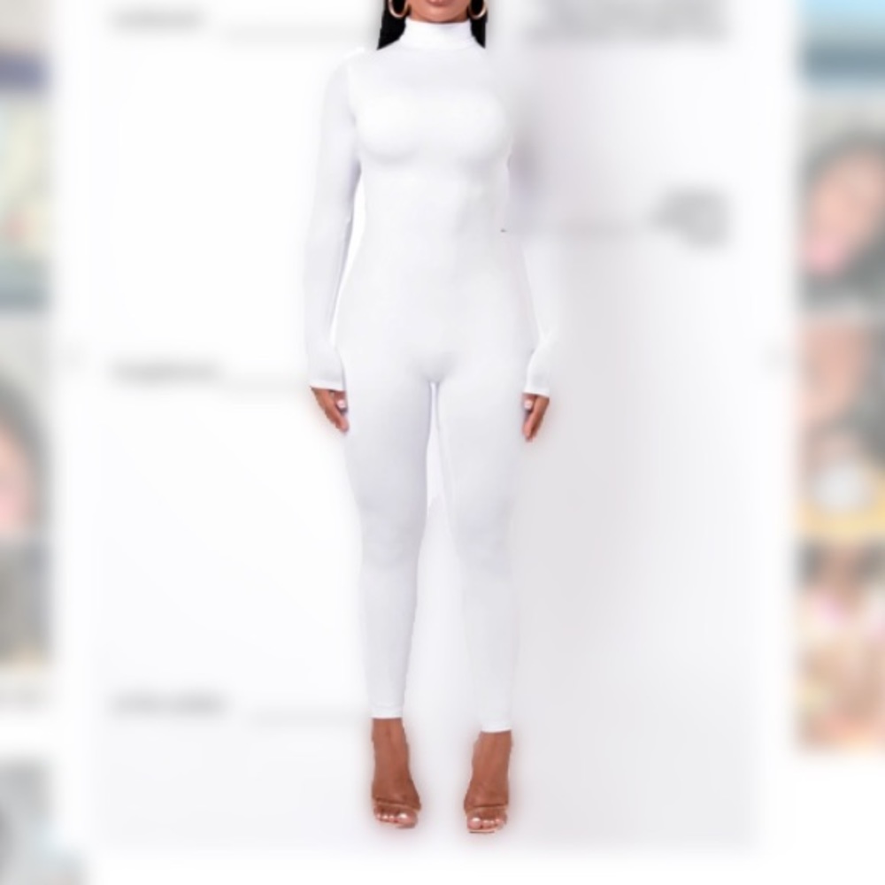 White Turtleneck Jumpsuit